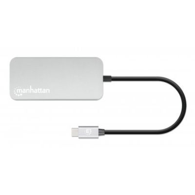 3. MANHATTAN 8-in-1 USB-C Docking Station with USB 3.2 Gen 1 Power Delivery Type-C Male to HDMI Female, Three USB-A Ports, Gigabit RJ45 Port, USB-C Power Delivery Port, SD/MicroSD Card Reader, Aluminum, Space Gray (13061)