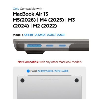 11. Spigen AirSkin Case for MacBook Air 13" 2023/2024/2025/2026 - Semi-Transparent