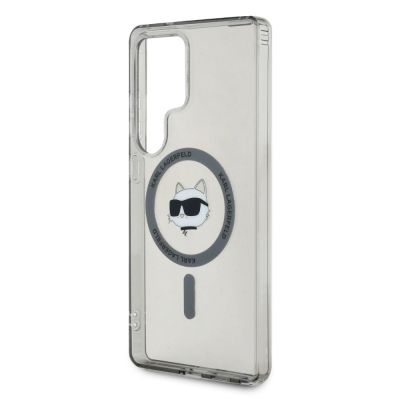 6. Karl Lagerfeld Button Choupette Head Printed Logo MagSafe Samsung Galaxy S25 Ultra case black