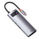 7. Baseus Metal Gleam Series 5-in-1 Multifunctional HUB USB Type C - USB Type C Power Delivery 100 W / HDMI 4K 30 Hz / 3x USB 3.2 Gen 1 (CAHUB-CX0G)