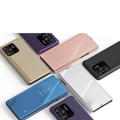 5. Clear View Case cover for Xiaomi Redmi 10C cover with a flap black