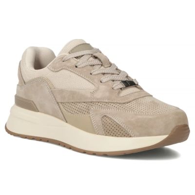 Leather sneakers suede beige shoes Filippo DP7728/26
