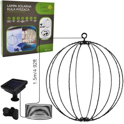 16. SOLAR HANGING LAMP BALL 30CM 120 LED COOL WHITE