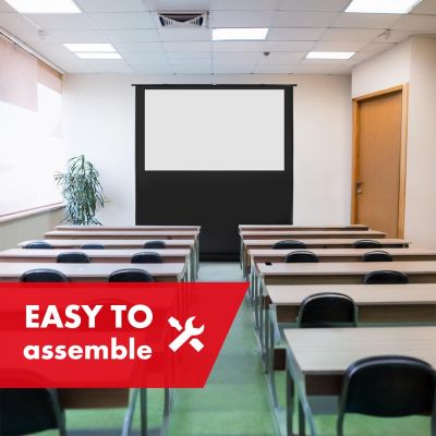 4. MACLEAN PORTABLE PROJECTION SCREEN, COMPACT, FLOOR, 80", 16:10 MC-212