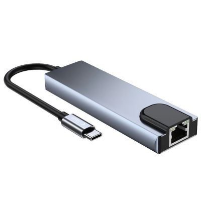 8. HUB Tech-Protect V3 5in1 USB-C - USB-A 3.0 / USB-A 2.0 / USB-C / HDMI / RJ45 - gray