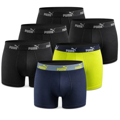 Puma Men's Boxershorts 6-Pack Black Green Navy Blue