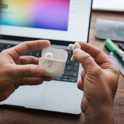 8. Teufel AIRY TWS Pro True-Wireless Bluetooth earphones silver-white - Headphones - 20 KHz