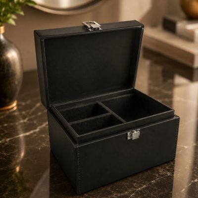 2. Wozinsky WPB-R16 RFID Blocking Box for Keyless Keys with Compartments 16x12x9 cm - Black