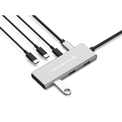 3. Conceptronic HUBBIES17G USB 3.2 Gen 2 (3.1 Gen 2) Type-C Hubs and Hubs 10000 Mbit/s Gray