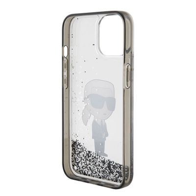 7. Karl Lagerfeld KLHCP15SLKKNSK iPhone 15 6.1" transparent hardcase Liquid Glitter Ikonik
