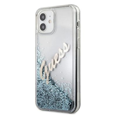 2. Guess GUHCP12SGLVSBL iPhone 12 mini 5.4" blue/blue hardcase Glitter Vintage Script