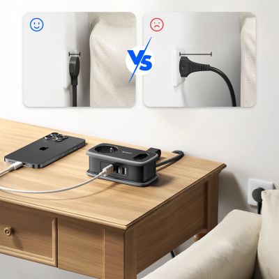 6. Orico AP3 65W GaN 6in1 Power Strip 2x AC + 2x USB-A + 2x USB-C - Black