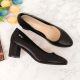 39. Sergio Leone W SK314A black decorative block heel pumps