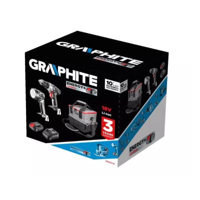 3. Set of cordless power tools: drill/driver, flashlight, bag, Energy+ 18V battery, Li-Ion 2.0Ah, charger