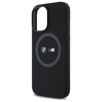 6. BMW M Silicone Printed Ring MagSafe iPhone 16 Case - Black