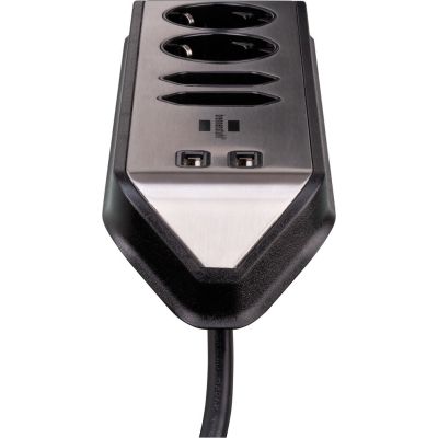 12. Brennenstuhl table socket 1 pc silver, protective contact 1 pc.