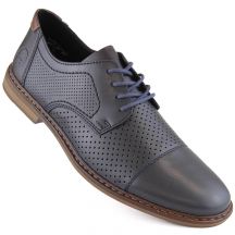 Comfortable leather shoes Rieker M RKR659, navy blue
