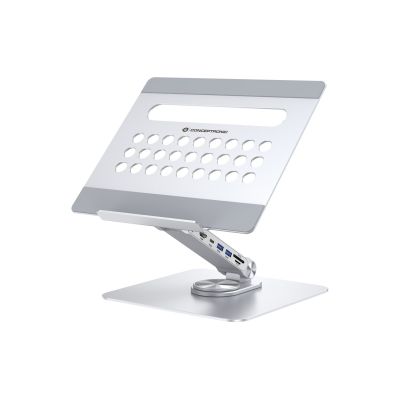 3. CONCEPTRONIC Laptop Holder with Docking Station 7 in 1 Silver