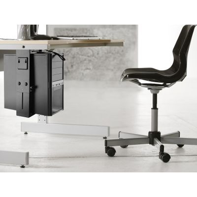 6. Equip 650892 Computer Mount Under Desk CPU Holder Black