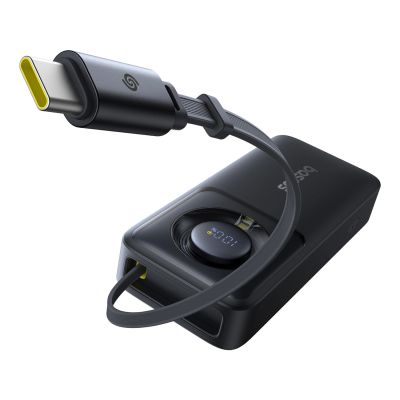 3. Baseus Free2Pull 10000mAh 30W powerbank with USB-C port and retractable USB-C cable - black