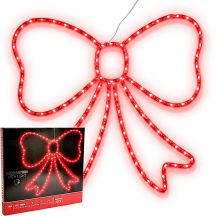 DECORATIVE BOW 55CM RED 120 LED