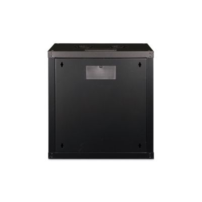 6. Unique 19" 12U wall-mounted network cabinet 600x450, glass door, black, undivided, assembled, 100kg