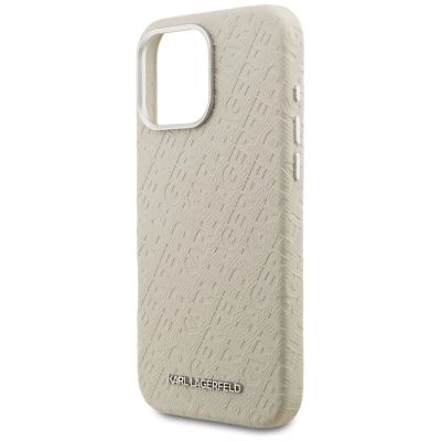 6. Karl Lagerfeld FW Stamped Karl MagSafe Case for iPhone 16 Pro Max - Beige