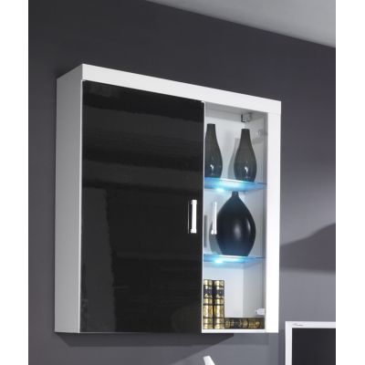 SAMBA hanging display cabinet (Unit 4) white/black gloss