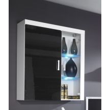 SAMBA hanging display cabinet (Unit 4) white/black gloss