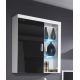 SAMBA hanging display cabinet (Unit 4) white/black gloss