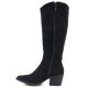 8. Black suede cowboy boots with a block heel M.Daszyński SA261-6