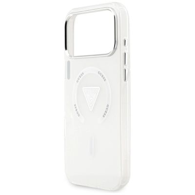 6. Guess IML Gradient Triangle Logo MagSafe Case for iPhone 17 Pro Max - Transparent