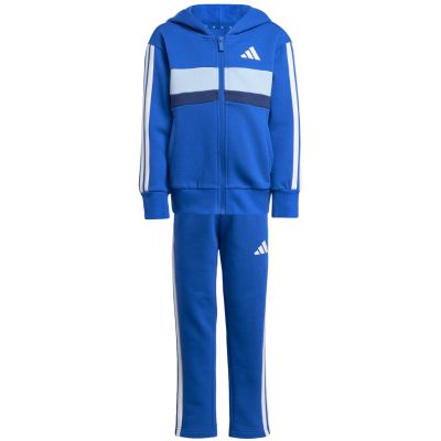 2. adidas Seasonal Essentials Tiberio 3-Stripes Fleece Tracksuit for Kids Blue JC7488