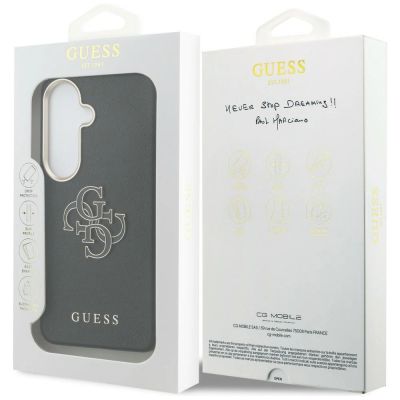 8. Guess Grained Big 4G Metal Logo case for Samsung Galaxy S26+ - black