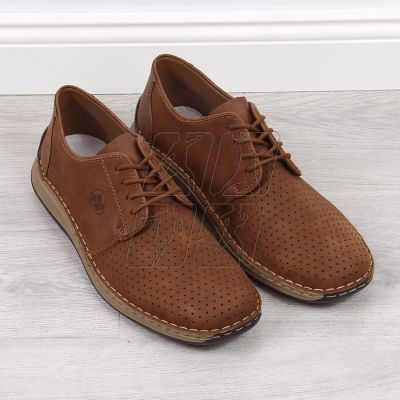 3. Openwork leather shoes Rieker M RKR528 brown