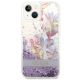 3. Guess GUHCP14MLFLSU iPhone 14 Plus 6.7 "violet / purple hardcase Flower Liquid Glitter