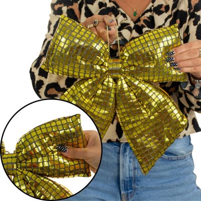 4. GOLD DECORATIVE BOW 30x34CM MICA