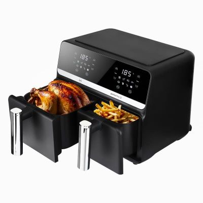 2. ELDOM FAT-FREE FRYER FR200 9 L, 2200W, TWO INDEPENDENT DRAWERS, 8 PROGRAMS, LED DISPLAY, TEMP. 80°C–200°C