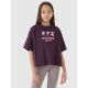 Girls' oversize printed crop top 4F 4FJRSS25TTSHF2587-50S
