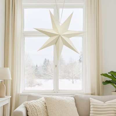 6. DECORATIVE HANGING PAPER STAR 75CM WHITE