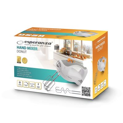 14. Esperanza Donut EKM009 hand mixer (250W; white)