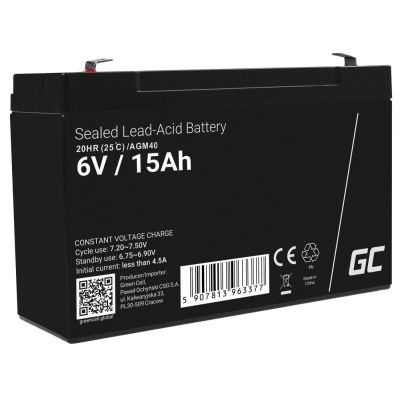 GREEN CELL GEL BATTERY AGM40 6V 15AH