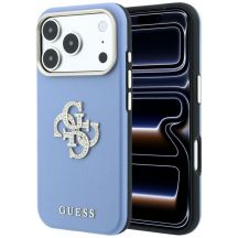 Guess Smooth & Big Strass Logo Case for iPhone 18 Pro / 17 Pro - Blue