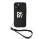 2. DKNY Wrist Strap Stock Logo iPhone 15 Plus Case - Black