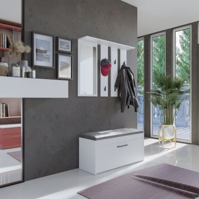 4. Coat rack + mirror PARMA 100x15xH.81.5 white