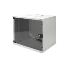 Digitus 19-inch 9U SOHO wall-mounted cabinet, gray, glass assembly