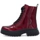 3. Women's leather ankle boots, burgundy platform, Rieker W1870-35