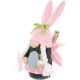 3. Gnome Bunny Girl 20cm Pink with Gift Bag Spring Decoration