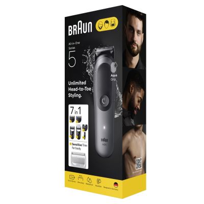4. Braun 7-in-1 Grooming Set | Series 5 All-in-One Set AIO5520 | Cordless | 14 Length Settings | Black