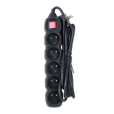 8. ESPERANZA POWER STRIP 5 OUTLETS 3M SWITCH BLACK ELK215K